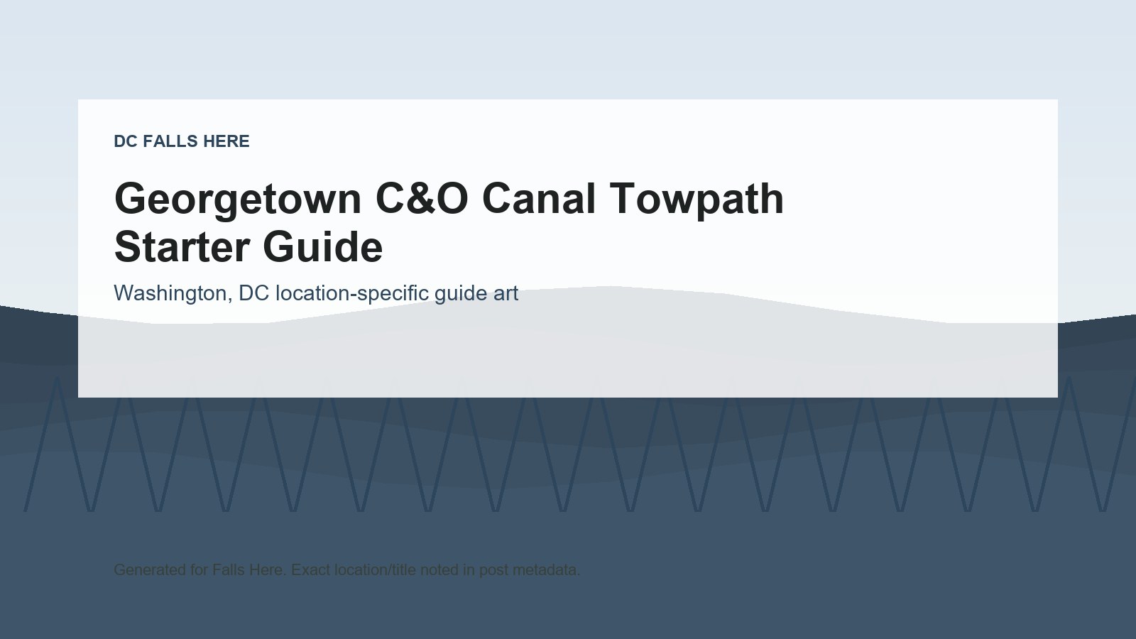Georgetown C&O Canal Towpath Starter Guide generated location-specific hero art.